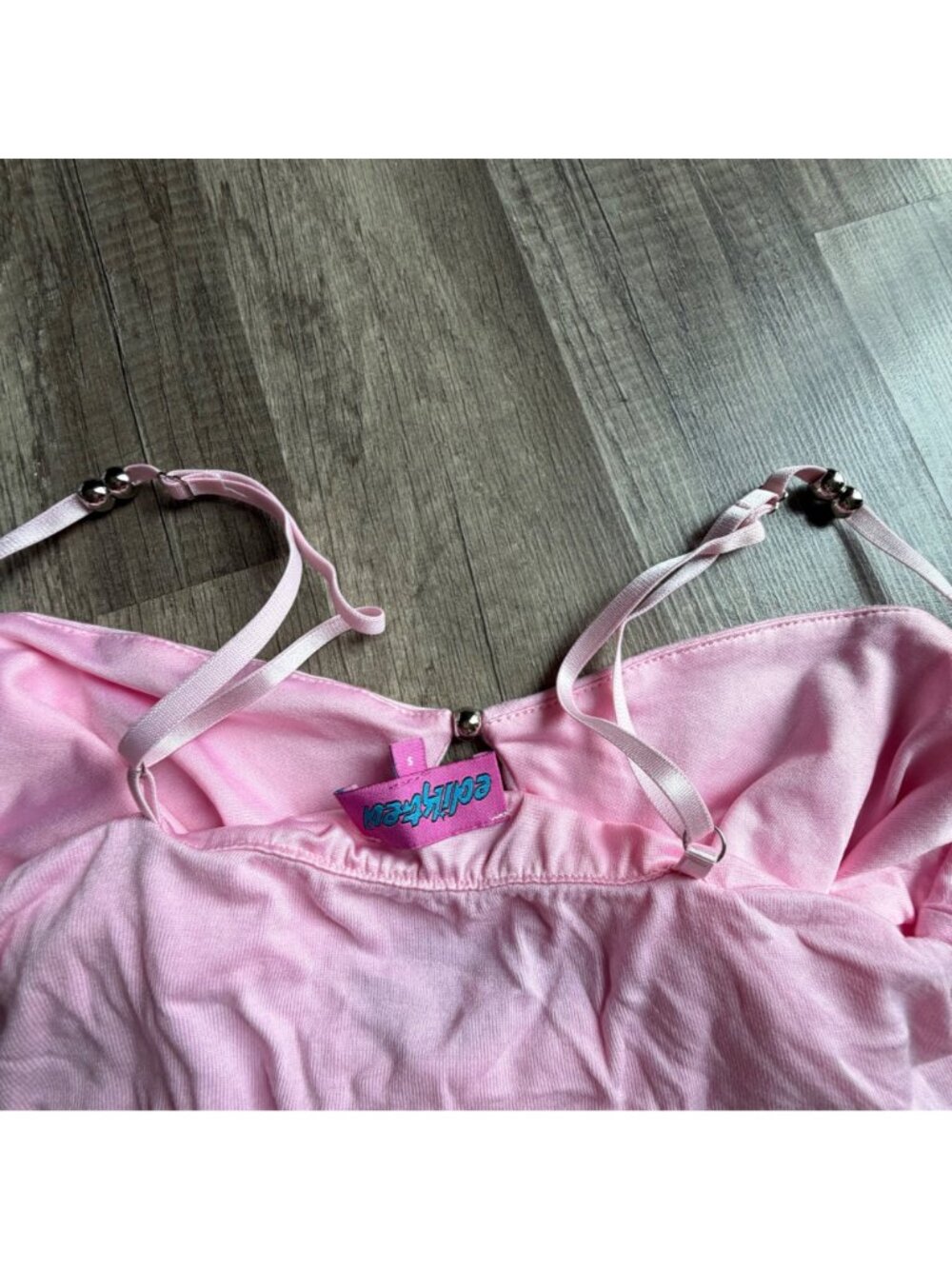 Edikted Pink Draped Tank Top With Adjustable Straps - Picture 7 of 7